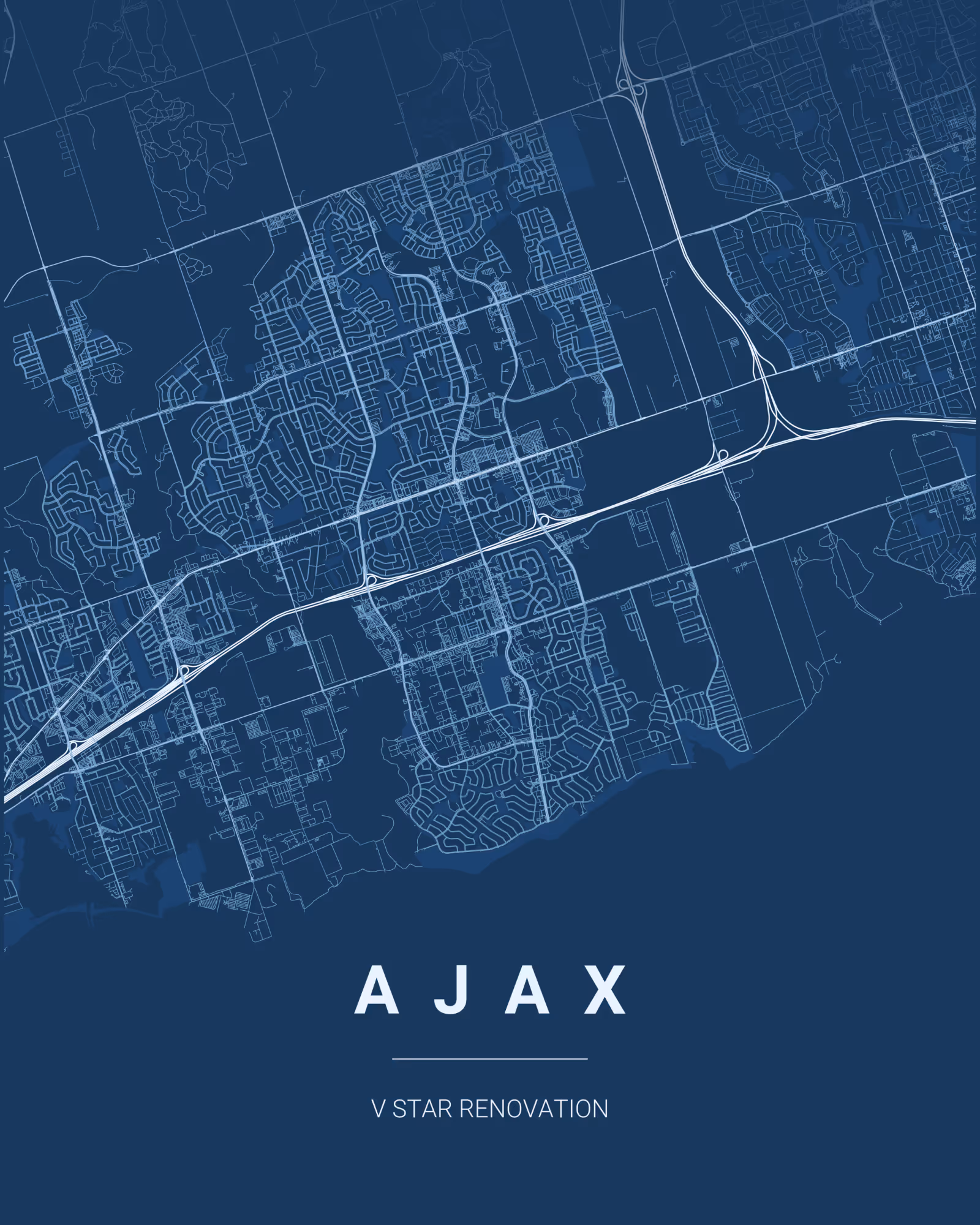 Ajax Ontario service area map for V Star Renovation