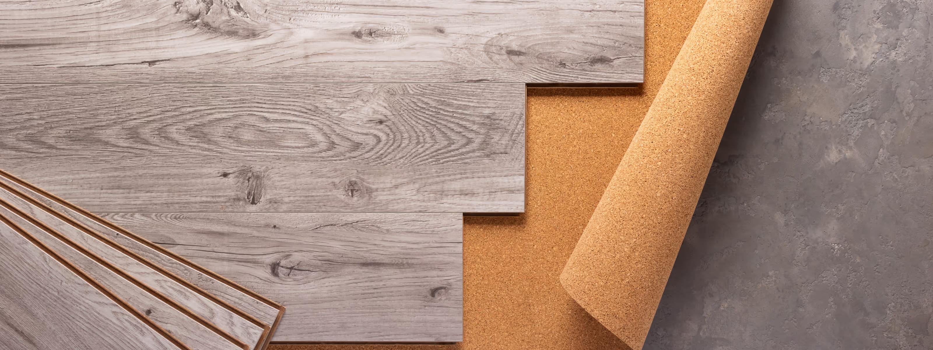 Basement flooring preparation with tile adhesive applied before installation