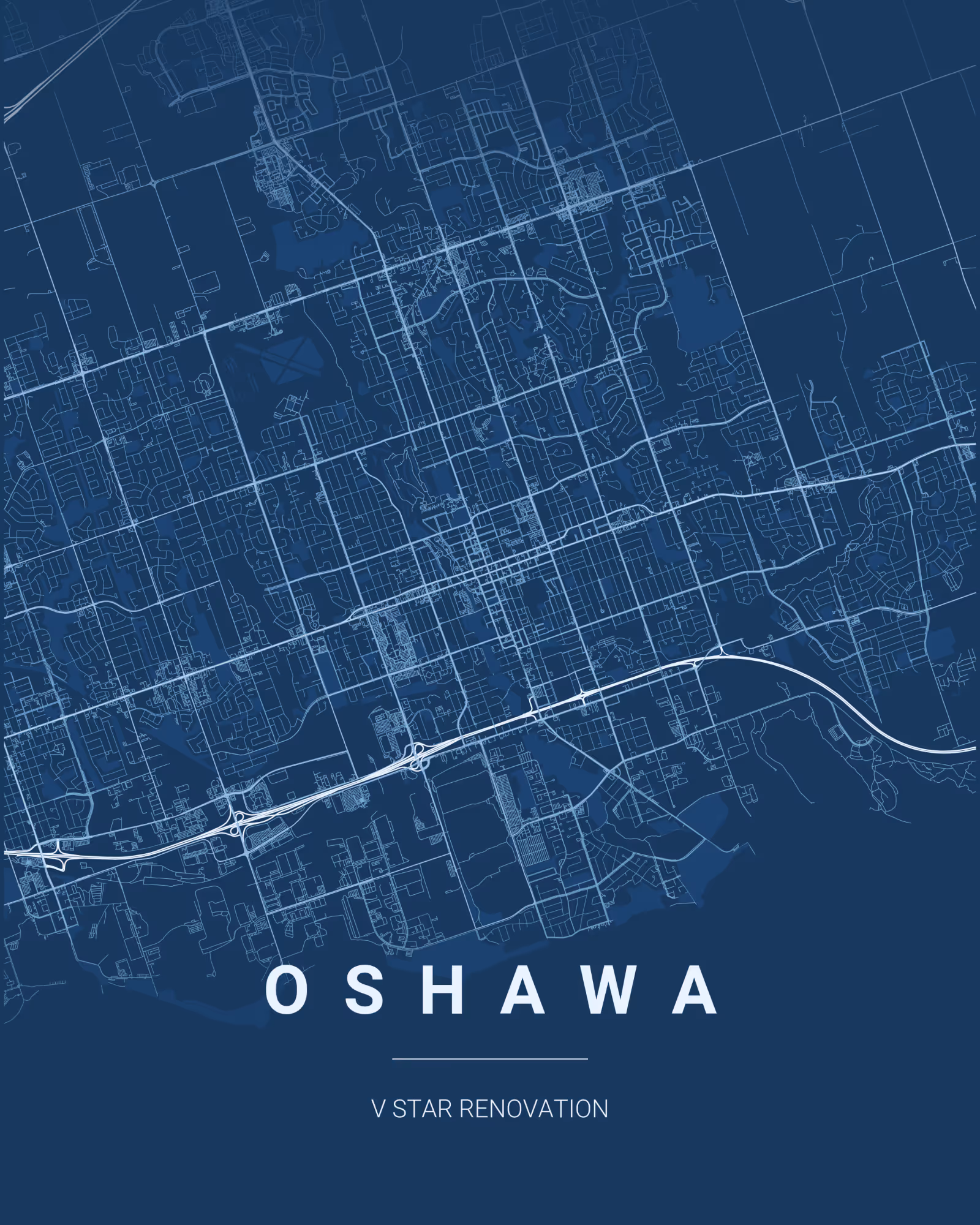 Oshawa Ontario service area map for V Star Renovation