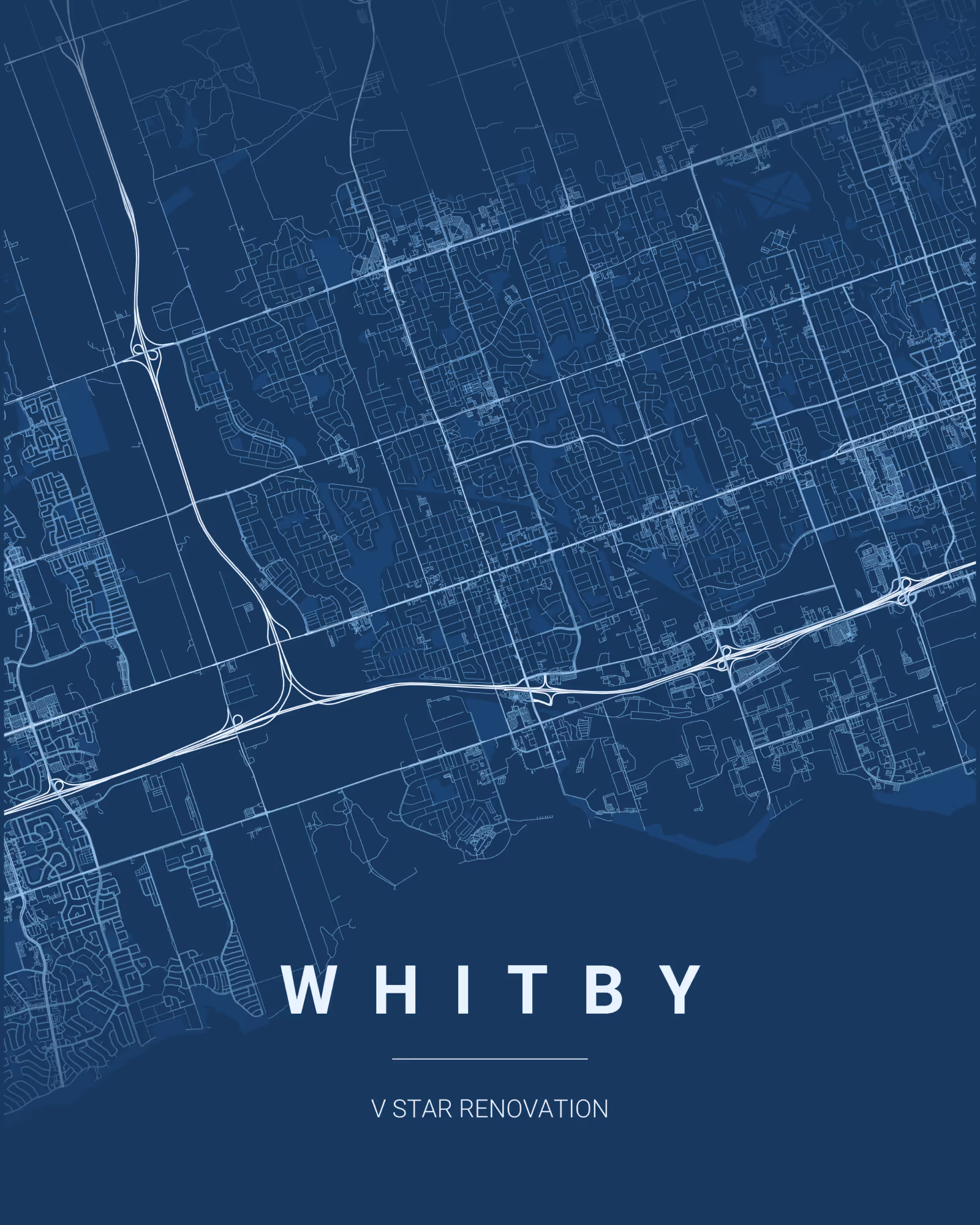 Whitby Ontario service area map for V Star Renovation