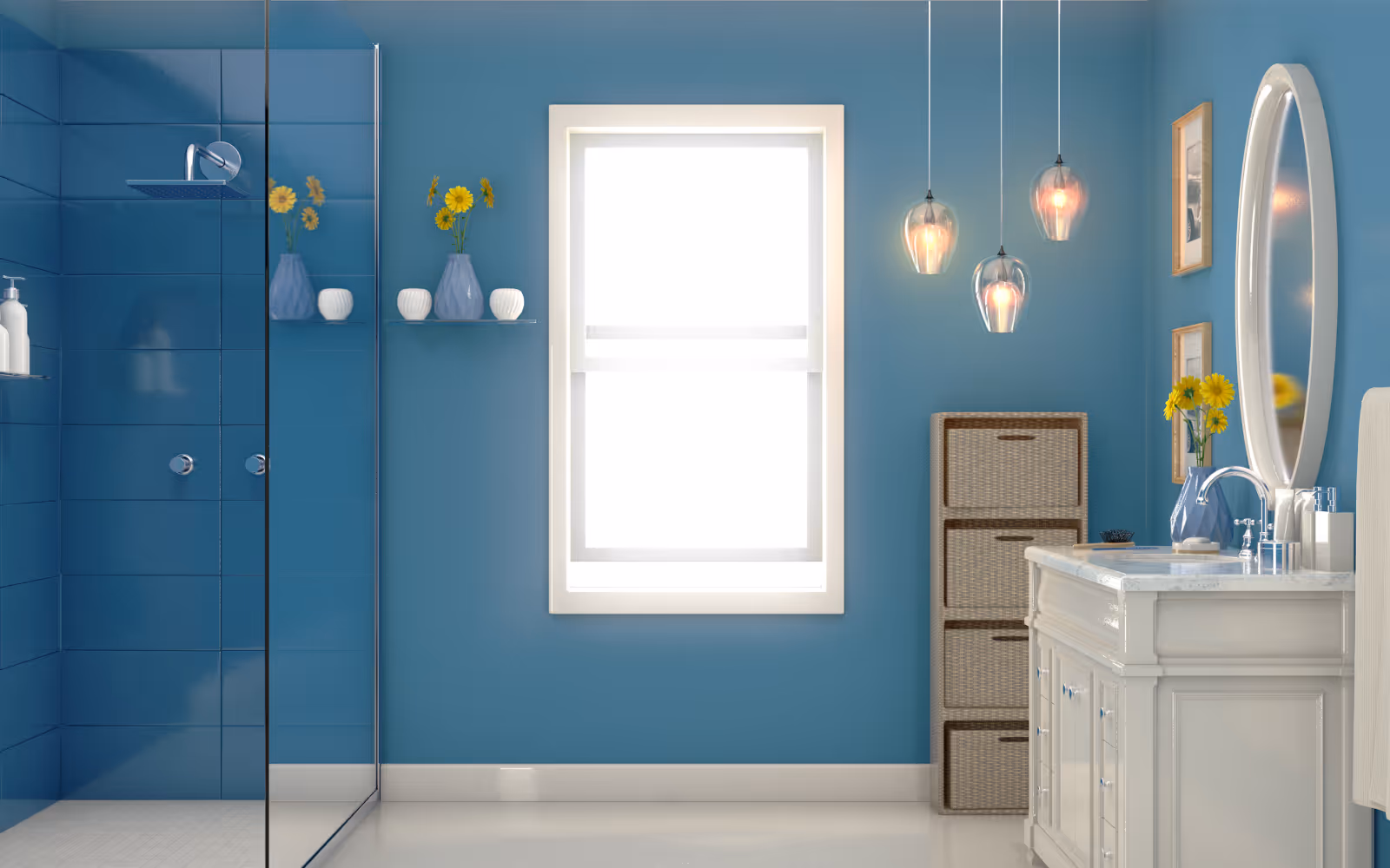 Freshly painted interior with smooth wall finish, bright trim, and clean modern lighting