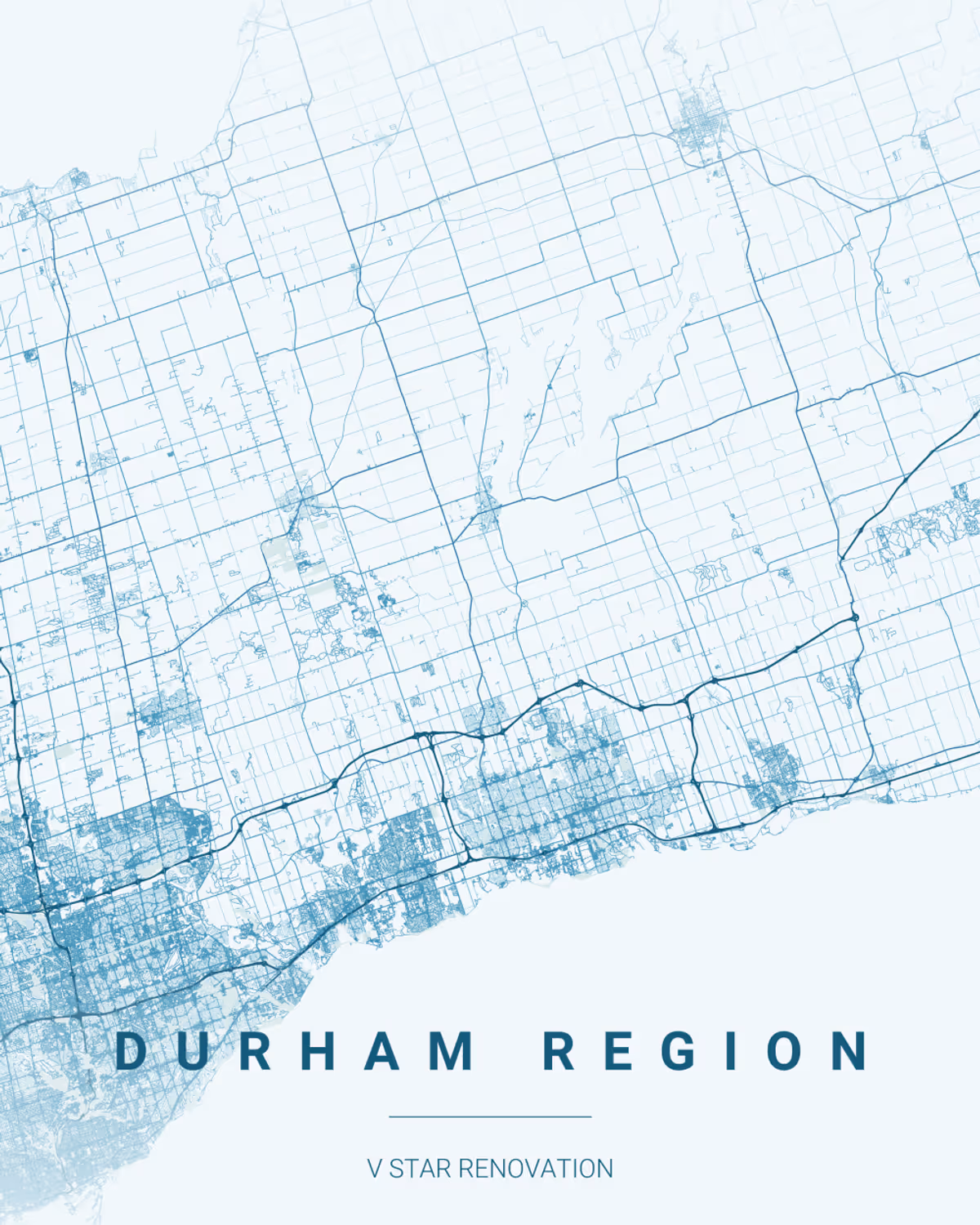 V Star Renovation service area covering durham region map