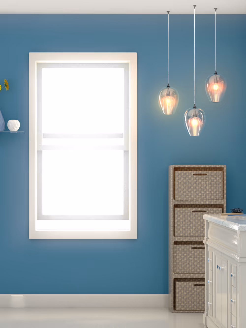 Interior painting with clean cut lines and smooth wall finish in Durham Region