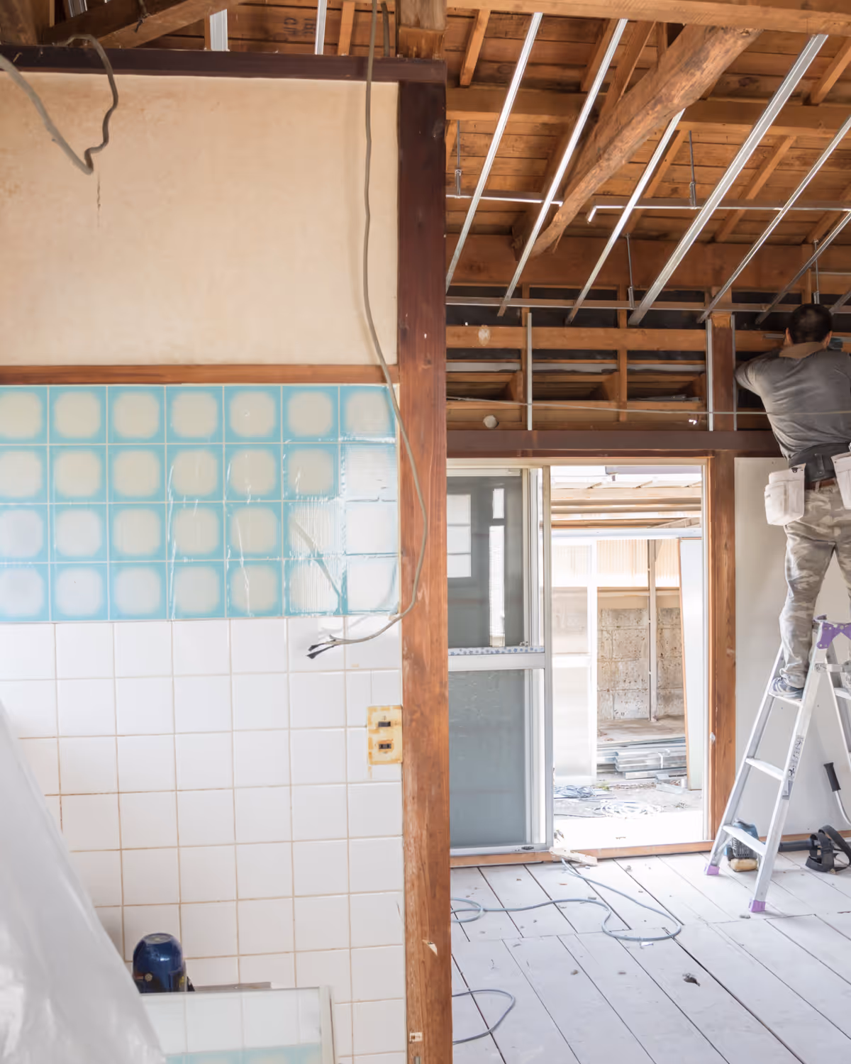Whitby basement renovation in progress with framing and drywall installation