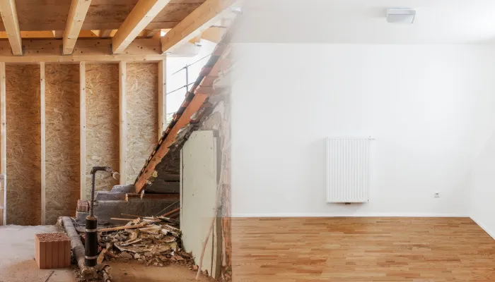 durham region basement renovation before and after photo